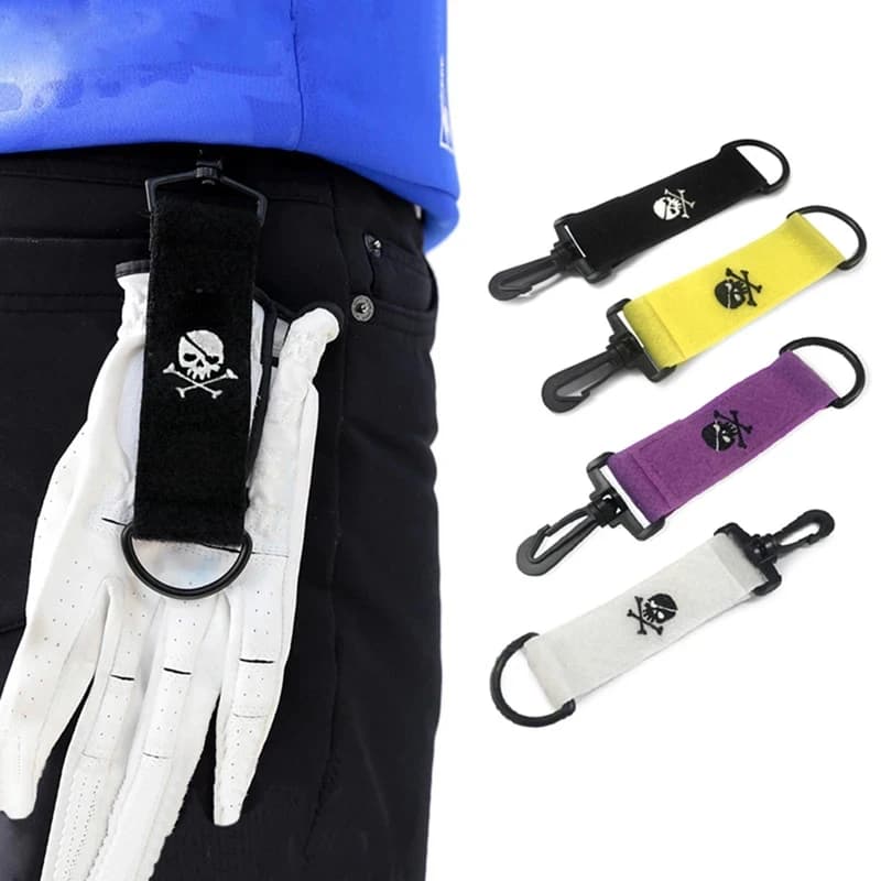 1-3 Pezzi Adesivo per Asciugamano da Golf Bifacciale Leggero con Fibbia, Adesivo per Pulizia Palline, Design Mini Teschio, Accessori Sportivi