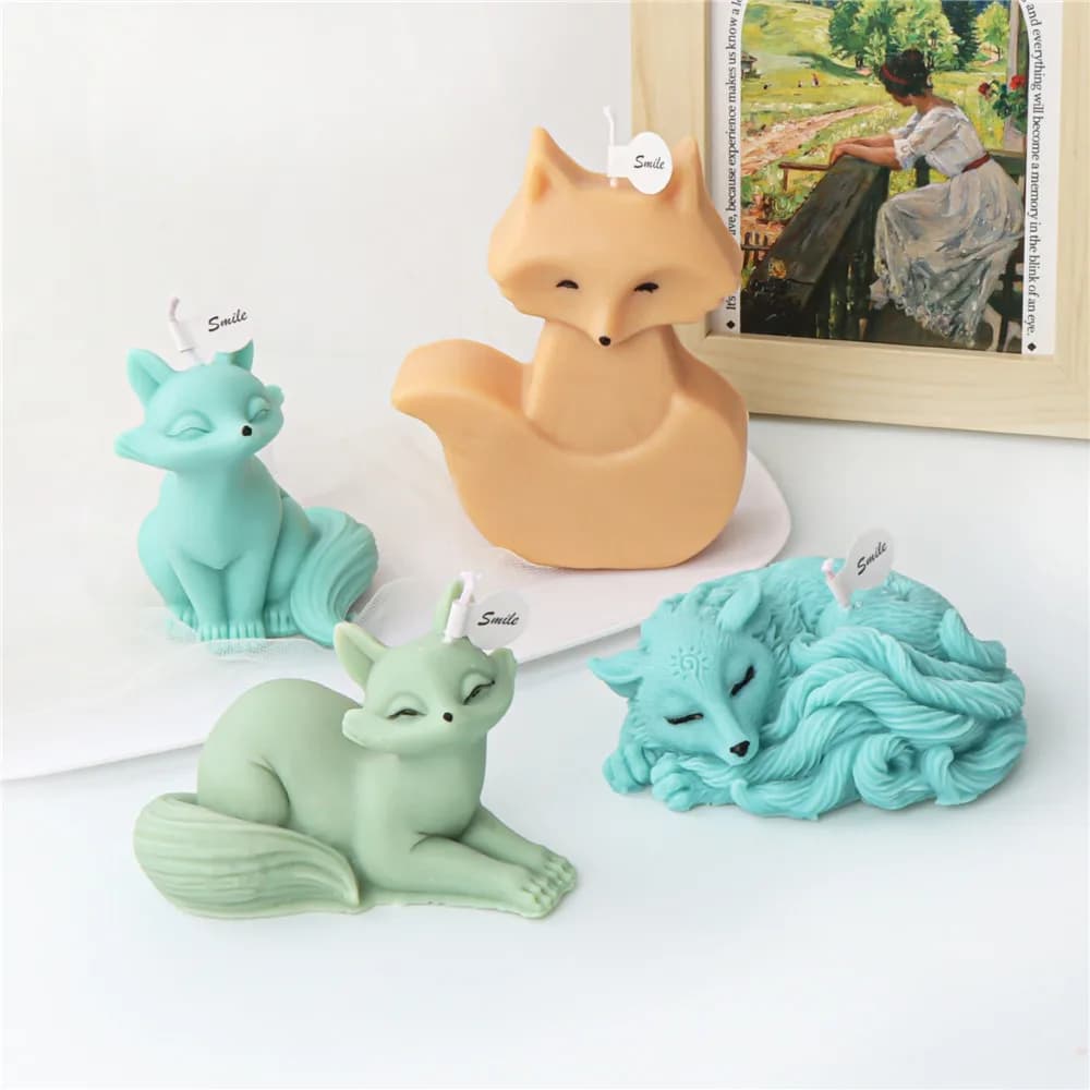 Stampo in Silicone a Forma di Gatto Carino, Stampo Artigianale a Forma di Animale a Nove Code per Candele Fai da Te, Gesso, Sapone, Resina, Regalo per Decorazioni Domestiche