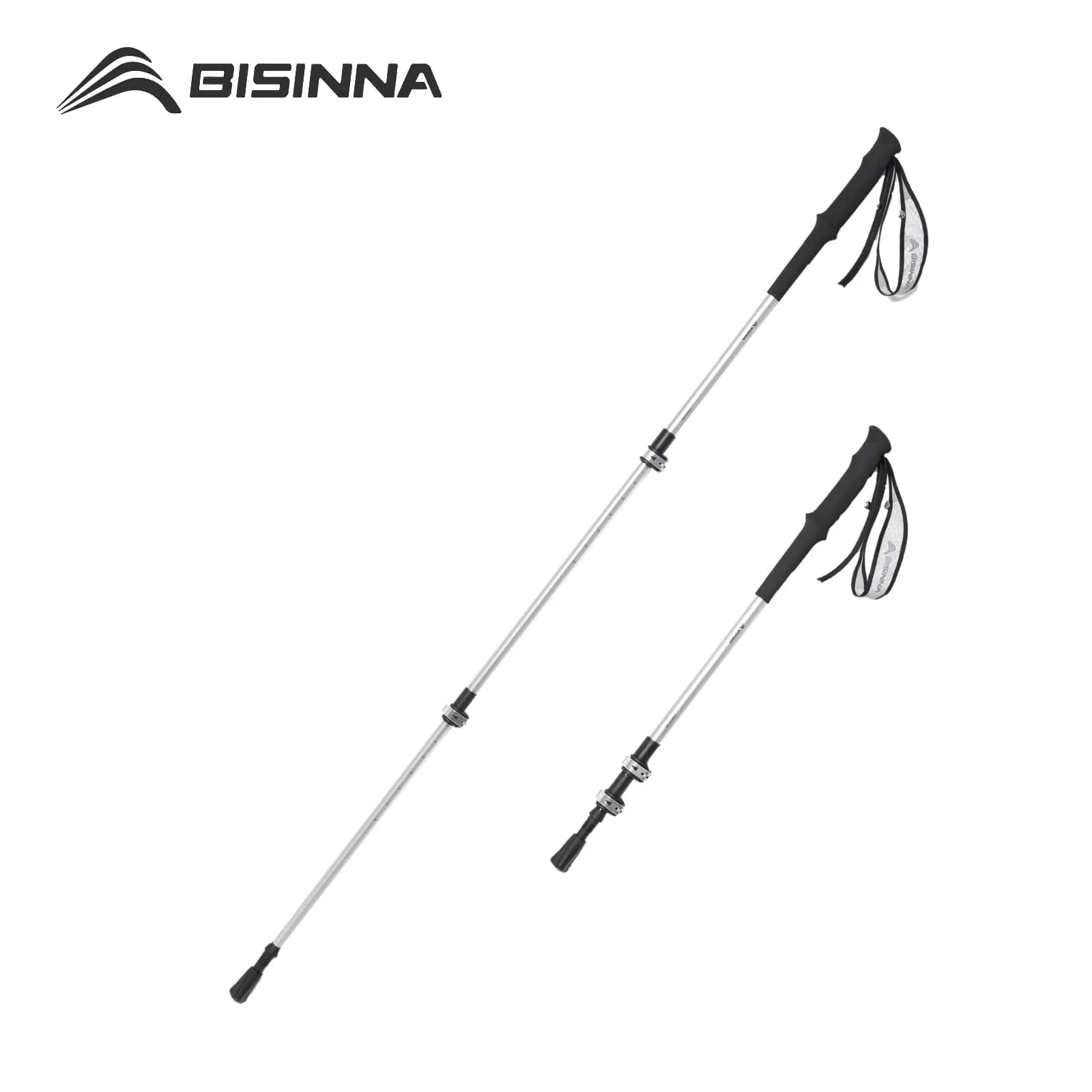 BISINNA Trekking Pole Carbon Fiber 3 Section External Lock Hiking Stick 65-135cm Outdoor Ultralight Climbing Cane