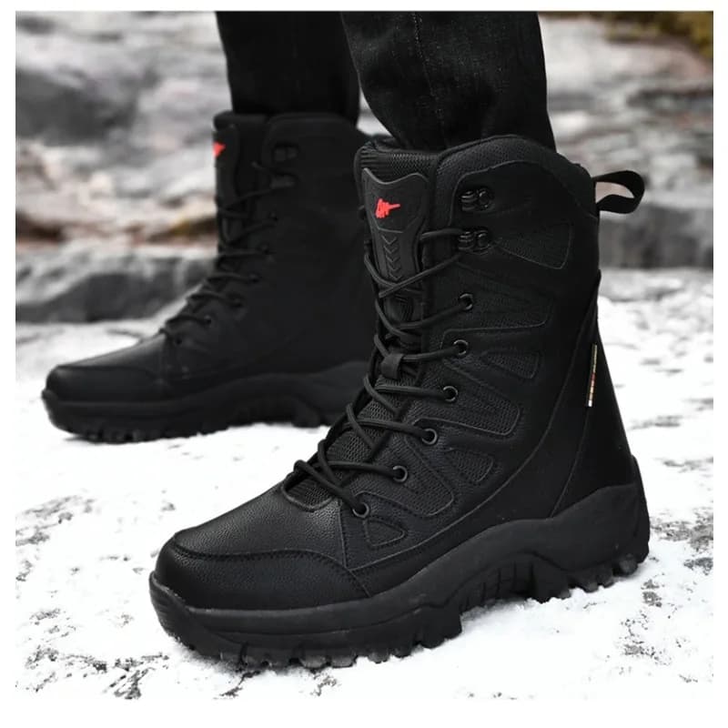 2026 New Couple Mid High Outdoor Hiking Boots Non Slip Thick Sole Wear Resistant Walking Shoes Sizes 36-46