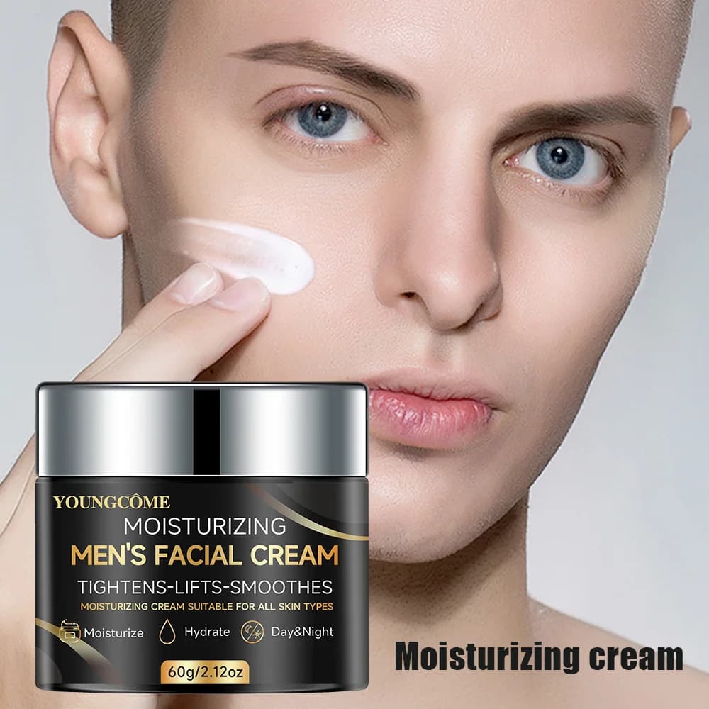 Face Cream Man with Collagen, Retinol and Hyaluronic Acid - Daily Hydrating for Softening the Skin and Improve Brightness, Non Untuosa
