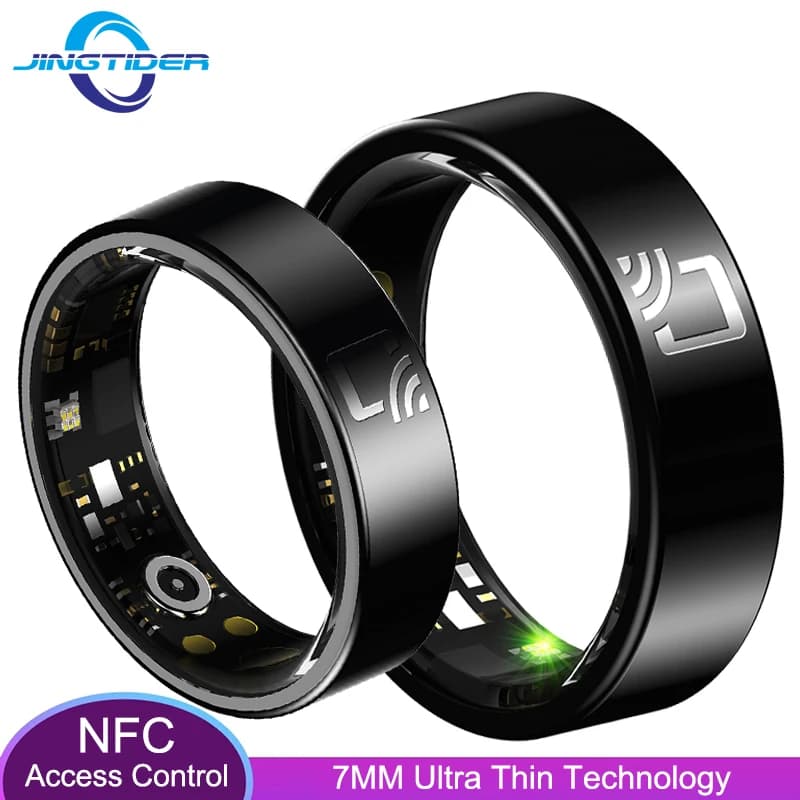 R20 Ceramic Smart Ring NFC Support Access Control 7mm Ultra Thin for Man Woman Heart Rate Blood Pressure Oxygen IP68 Waterproof