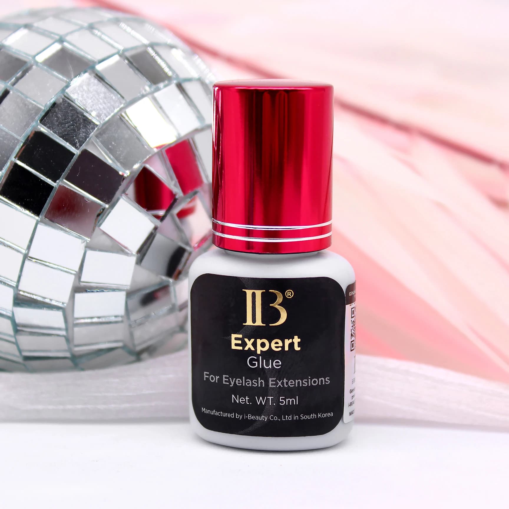 5 bottiglie 5ml Corea IBeauty Expert Colla per estensione ciglia Originale IB Vino Tappo rosso Colla per ciglia Forniture adesive per ciglia finte
