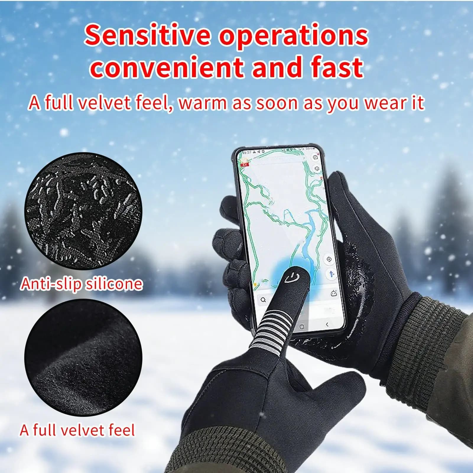 Guanti invernali Touchscreen Guanti da neve impermeabili Guanti antiscivolo per uomo Donna Sport Ciclismo Guida Sci all'aperto