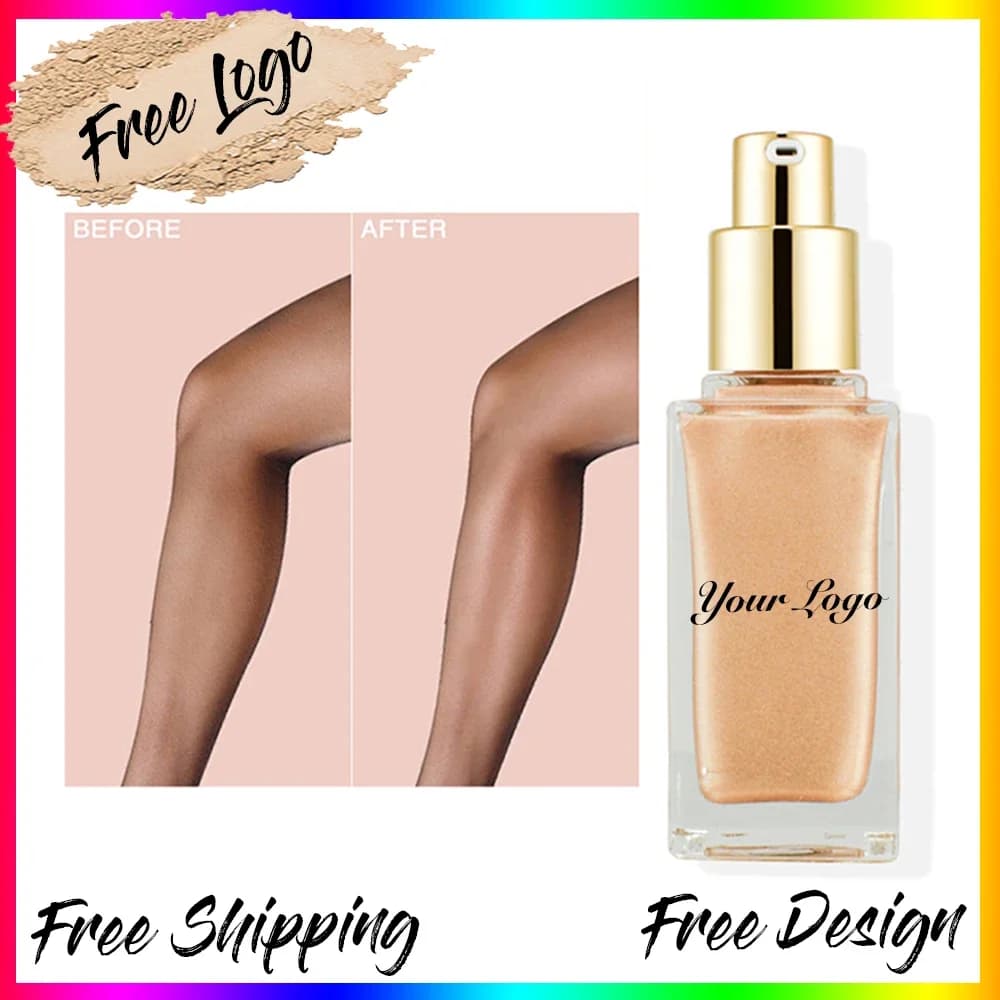 Evidenziatore liquido riparatore schiarente vegano Private Label Face Bronzer Makeup Body Shimmer Logo personalizzato