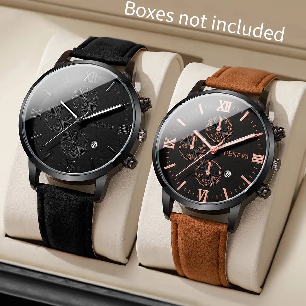 1/2 pezzi Orologi da uomo da lavoro, orologio al quarzo con quadrante Roma e calendario, cinturino in pelle, orologio da polso da uomo, Reloj Hombre (senza scatola)