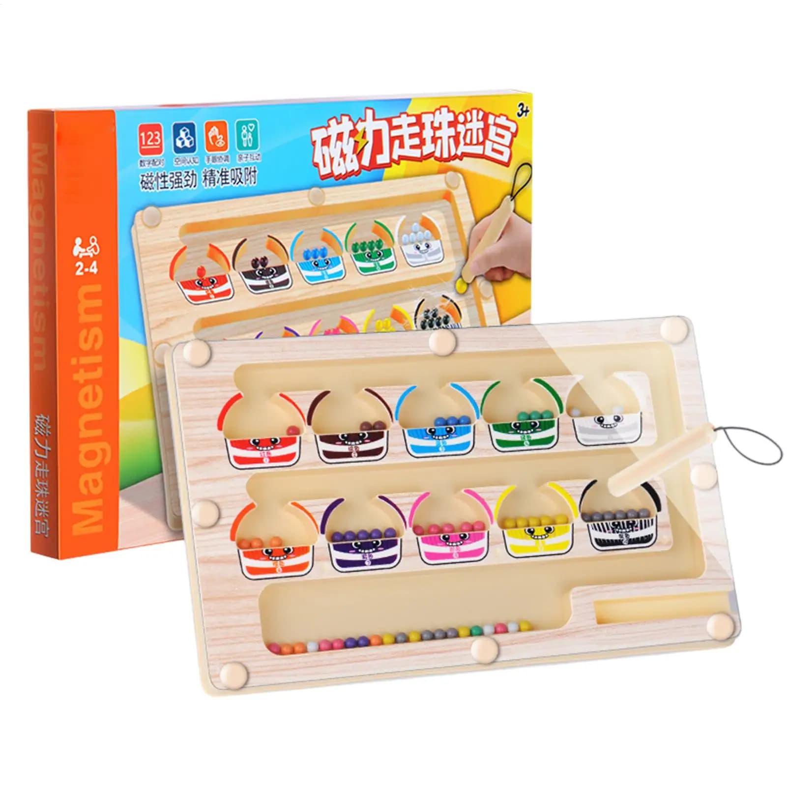 Tavola magnetica con labirinto di numeri colorati, gioco educativo creativo per bambini, gioco per lo sviluppo delle abilità motorie fini, regalo di compleanno