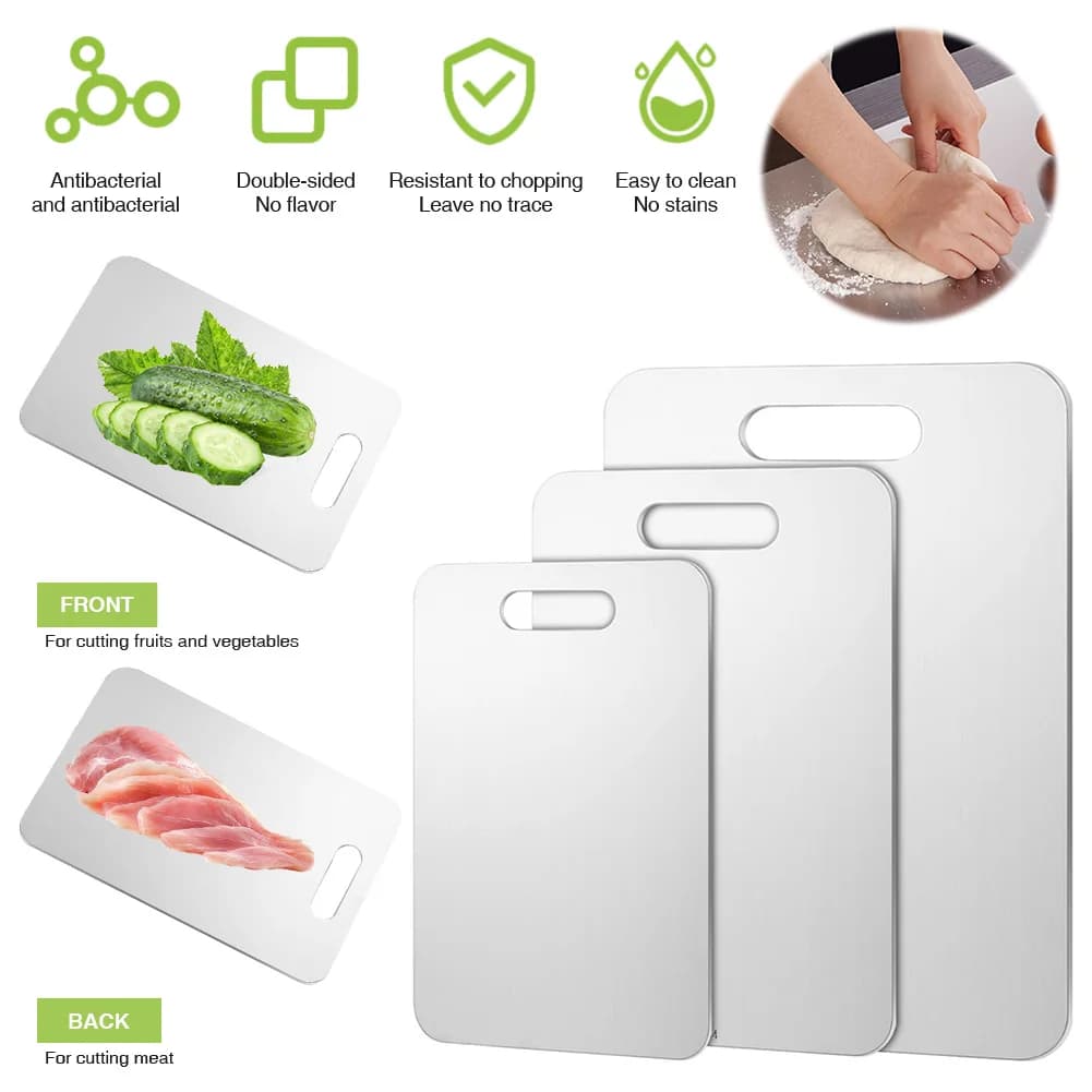 1 stainless steel cutter with handle, double-sided kitchen cutters for meat, fruit and vegetables