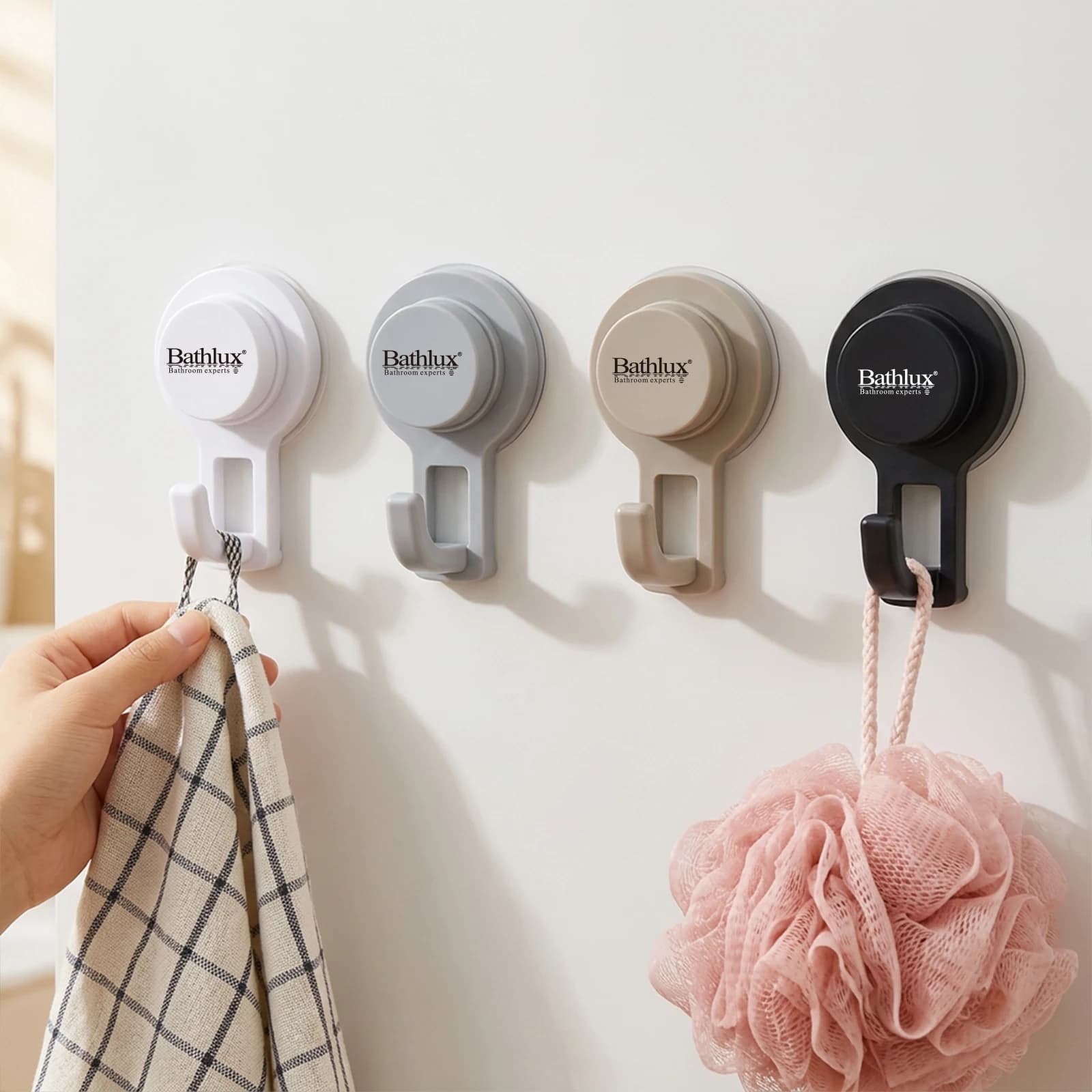 Ganci a ventosa bianchi resistenti, senza tracce, senza foratura, per bagno, cucina, porta, WC, ganci a forte tenuta