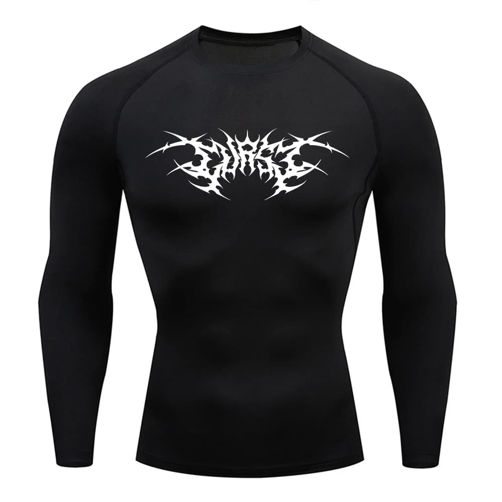 Quick drying men's compression t-shirt, comfortable and breathable printed design, suitable for fitness training and everyday use