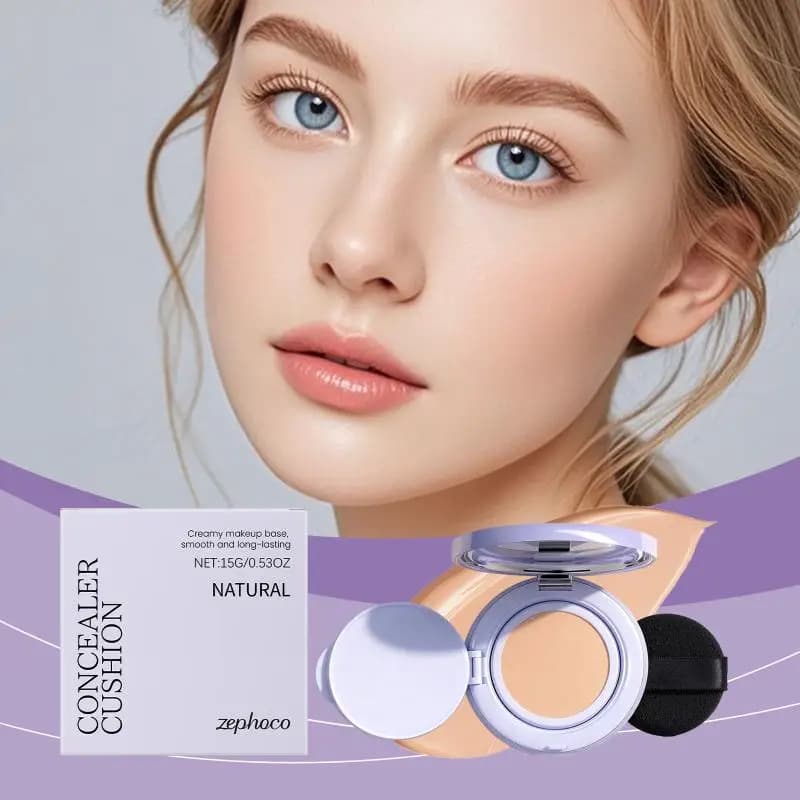Natural Color Concealer Air Cushion Foundation Oil-Control Waterproof Long-Lasting Natural Fit Brighten Face Cosmetics Makeup.