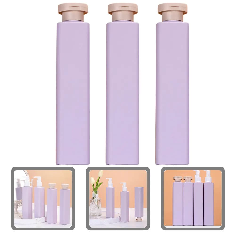 Set di 3 Dispenser Ricaricabili da 250ml per Gel Doccia, in PE e Nylon, Ideali per Viaggi, Salvaspazio, Eleganti Dispenser per Sapone Liquido da Bagno