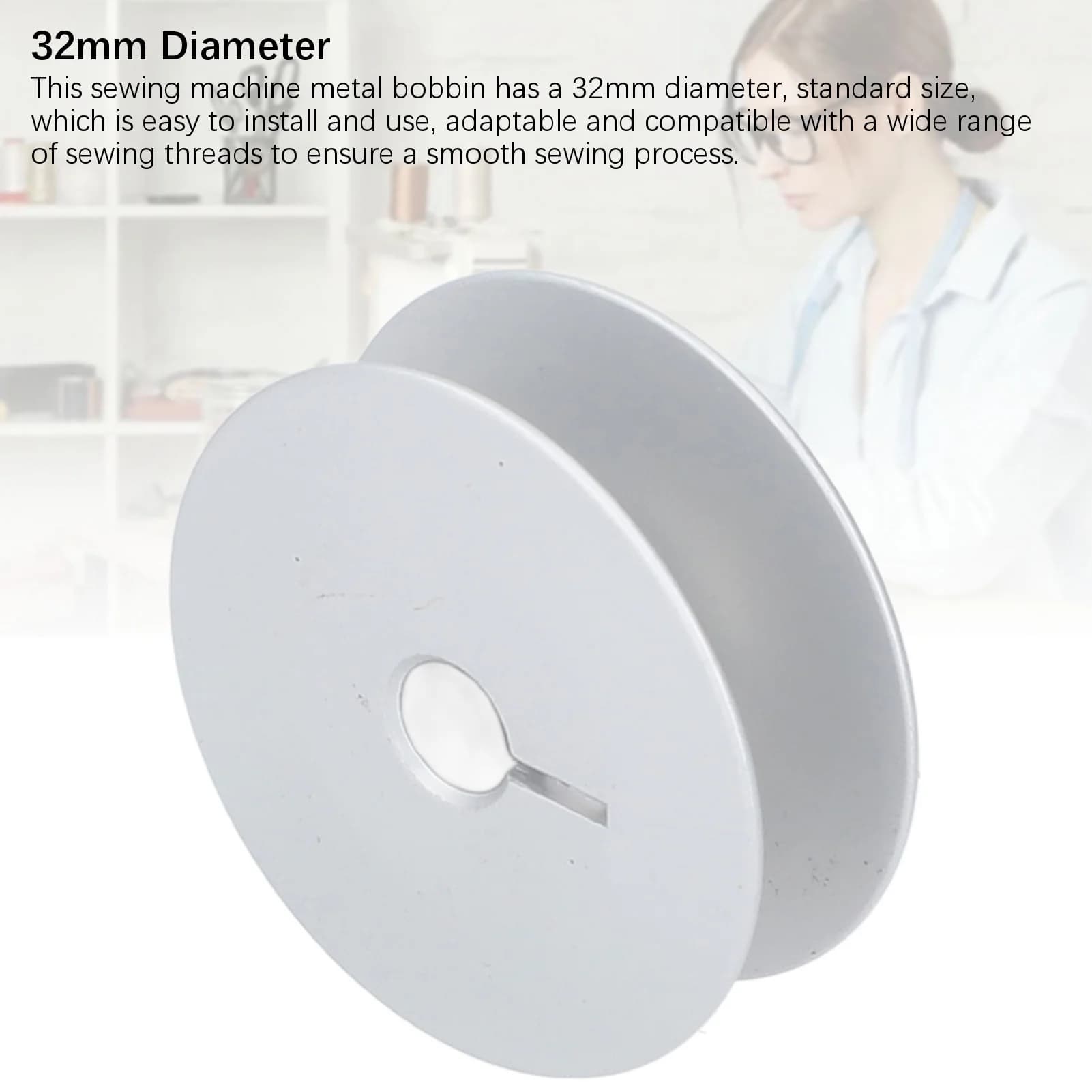 Metal Bobbin Sewing Machine Bobbin 32mm Stainless Steel Bobbin Replacement for Durkopp Adler 767 867 Sewing Machine Metal Bobbin