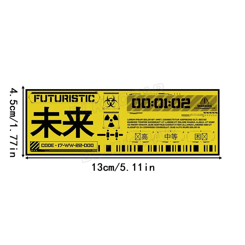 1pc Cyberpunk JDM Vinyl Sticker Waterproof Sunscreen Decal for Motorcycle Helmet Body Fuel Tank