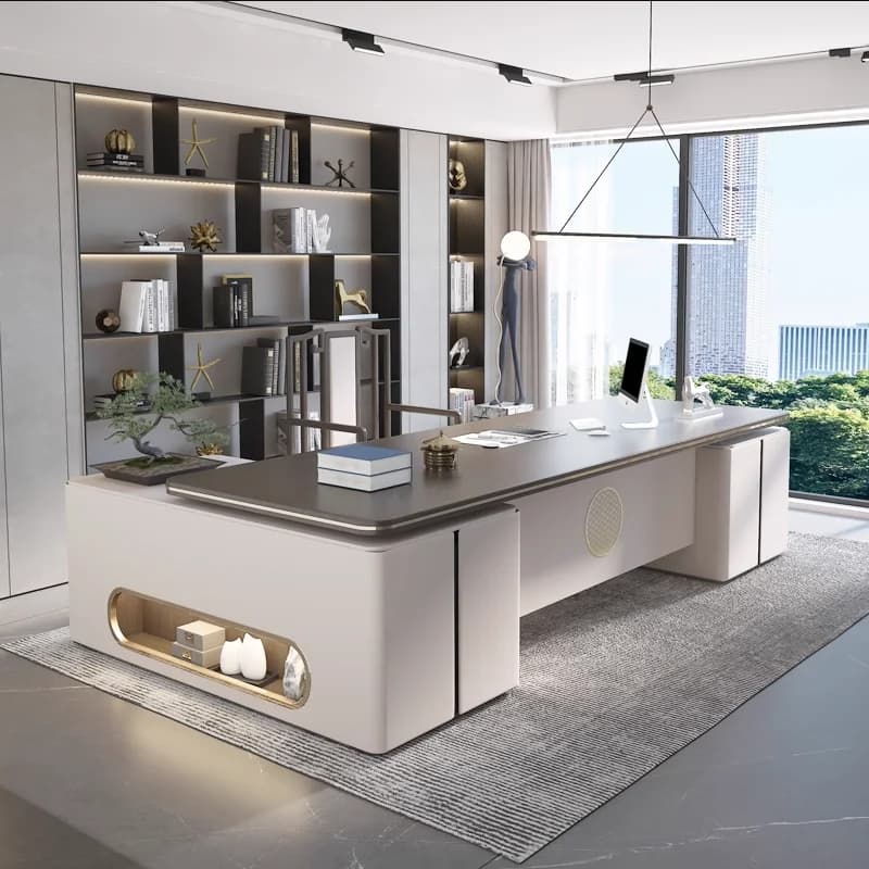 Scrivania da Ufficio Unica in Stock, Nuova Scrivania Moderna Cinese con Organizzatore e Combinazione di Mobili per Reception, Arredamento per Ufficio