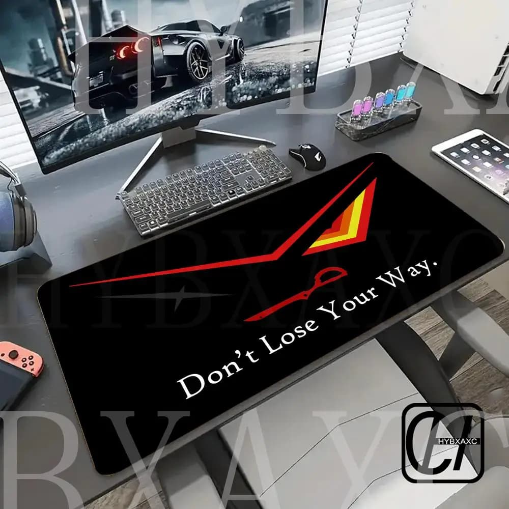 Tappetino per mouse anime Kill La Kill Matoi Ryuuko nero, grande, per computer e laptop, tappetino da gioco HYBXAXC per PC Gamer, DeskMat