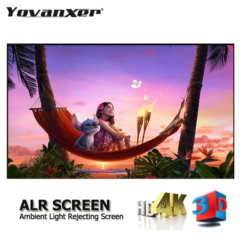 Schermo per proiettore ALR che rifiuta la luce ambientale 72" 80" 90" 100" 120" 133" 150" Tenda per proiezione anti-luce CLR senza cornice