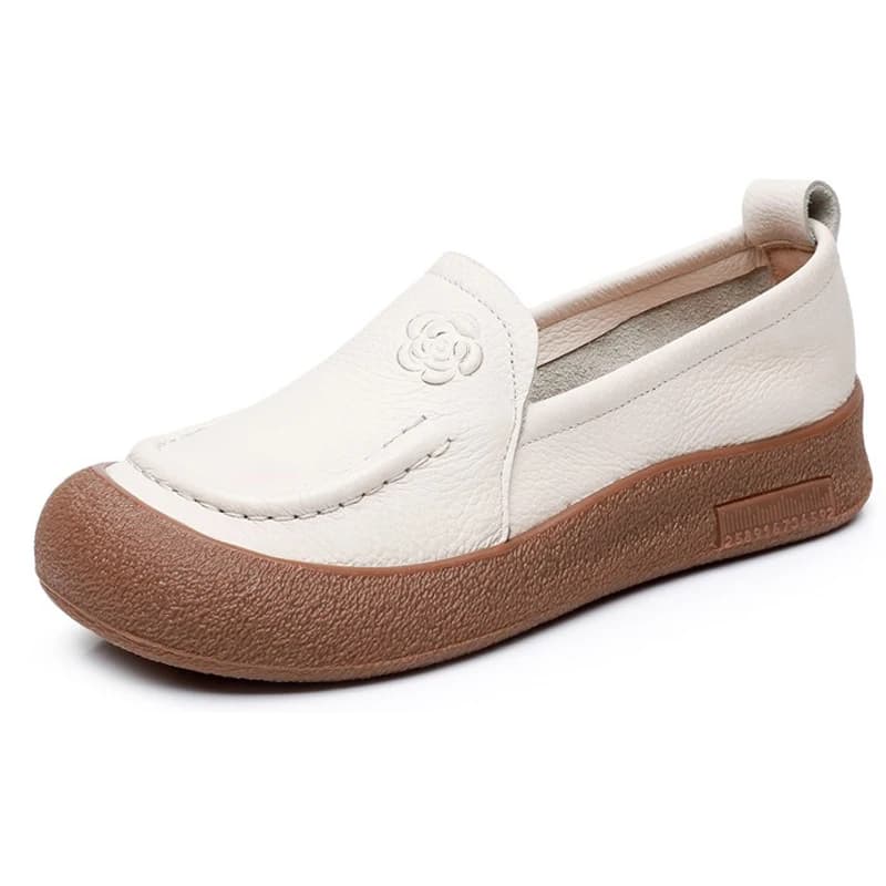 Mocassini da donna in vera pelle bovina, taglie forti, antiscivolo, comodi, slip-on, casual, per tutti i giorni, scarpe da passeggio per mamme, piatte, in pelle.
