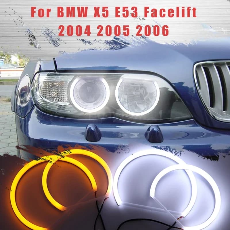 Kit DRL per anello Angel Eye in cotone LED SMD per BMW X5 E53 Facelift 2004 2005 2006