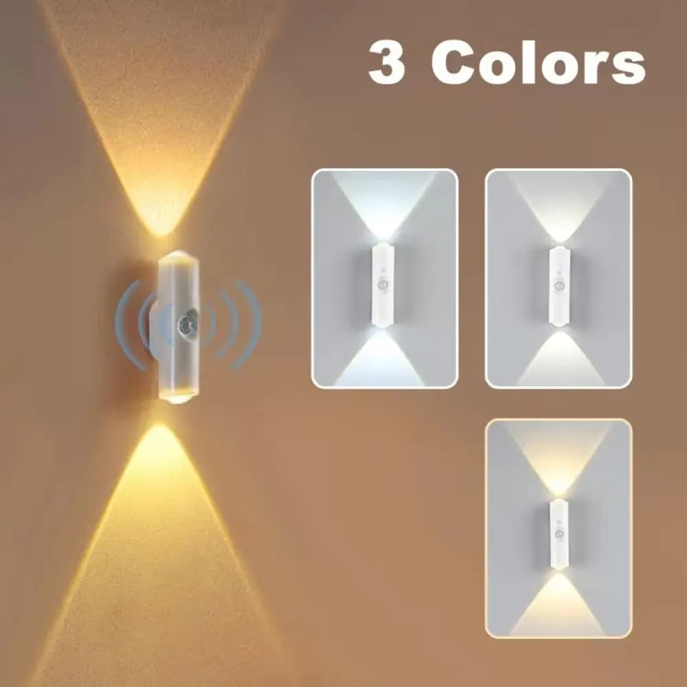 Lampada da parete a LED ricaricabile portatile con sensore wireless, luce notturna, sensore di movimento, adesivo magnetico, lampada da parete sfumata RGB