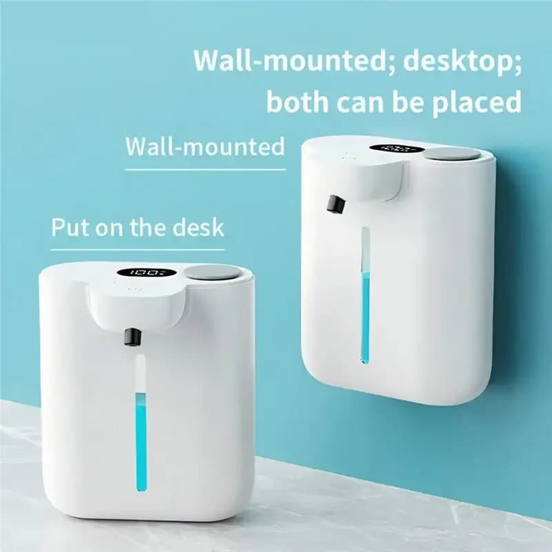 【PLAISIR】Dispenser di Sapone Automatico Intelligente con Display HD, 9 Livelli Regolabili, Impermeabile IPX5, Ricaricabile, per Lavaggio a Mano