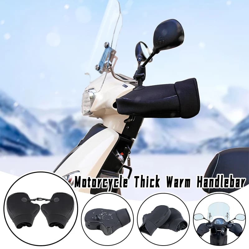 1 paio di coprimanubrio per moto, coprimani protettivi per la guida invernale, guanti caldi foderati in pile per bici elettriche
