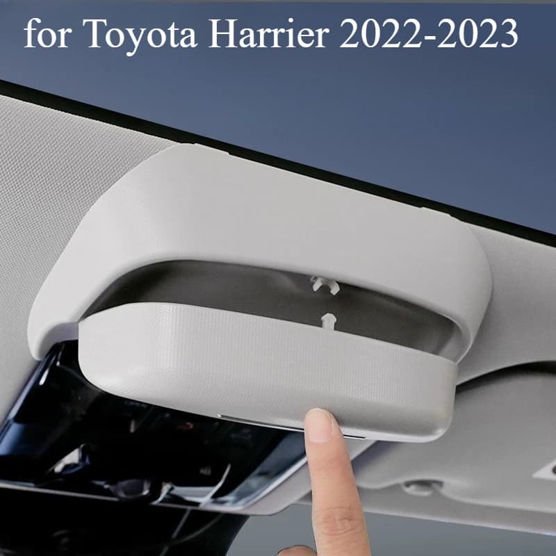 Custodia per occhiali per auto per Toyota Harrier 2022-2023 Scatola portaoggetti per occhiali da sole ABS / pelle scamosciata Porta occhiali da soffitto Organizzatore Interni auto