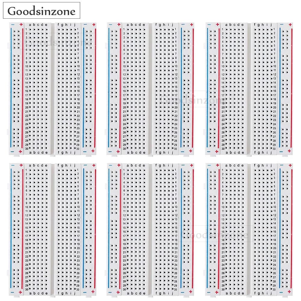 Seamless breadboard set of 6 pieces 400 points prototype board, 6-piece seamless card kit 400 pin for Arduino Raspberry plus 5 4B 3B