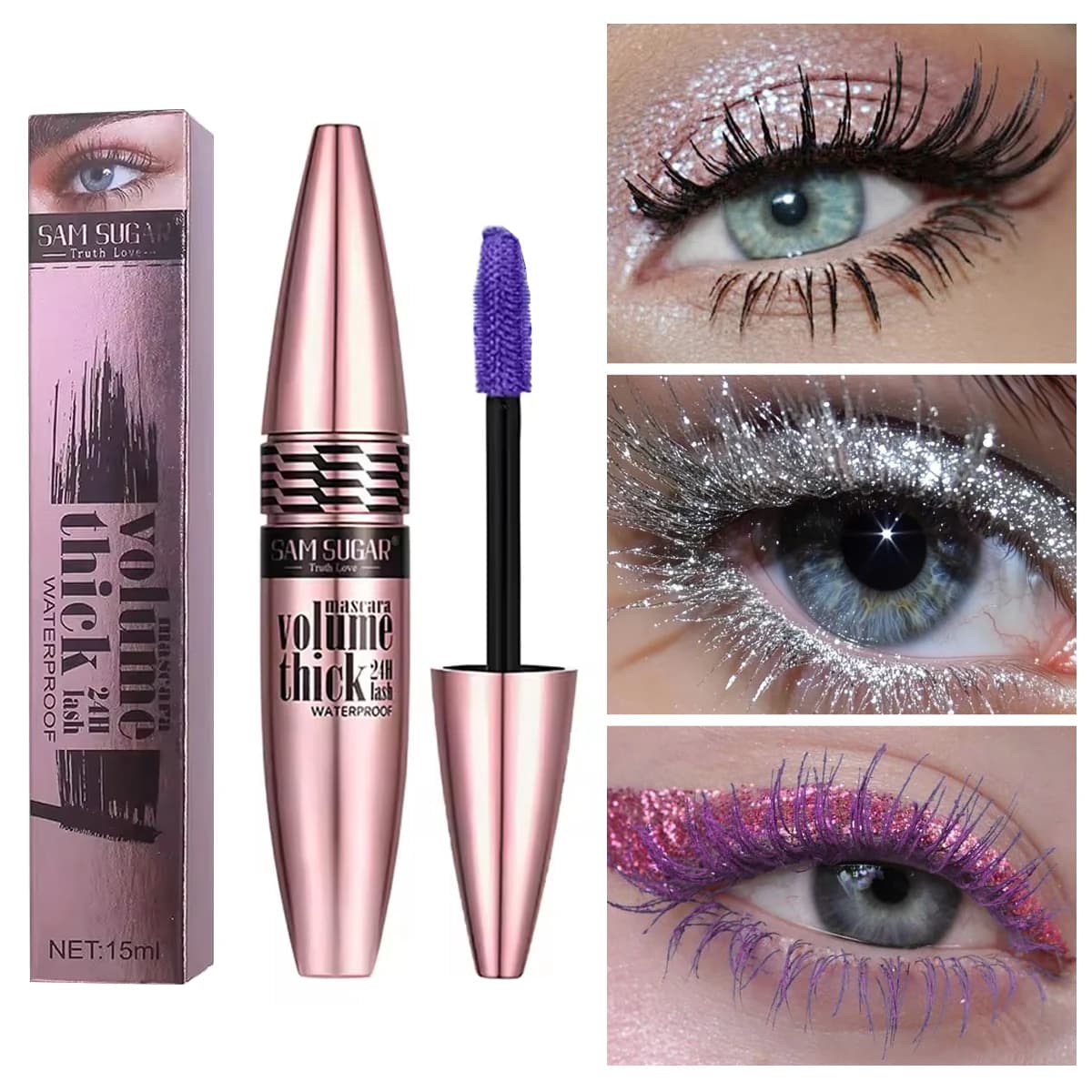 Waterproof 4D Colorful Mascara for Women Long-Term Moisturizing Non-Clapping Curving Eyelash Enhancer Cosmetic Beauty