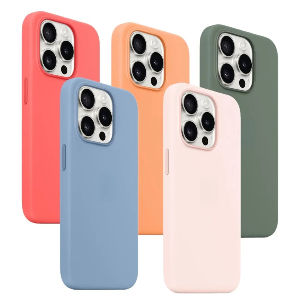 Cover Originale in Silicone Liquido per Custodia MagSafe per iPhone 15 Pro Max 15 Pro Plus, Ricarica Wireless Ufficiale, Protezione Anti-Caduta
