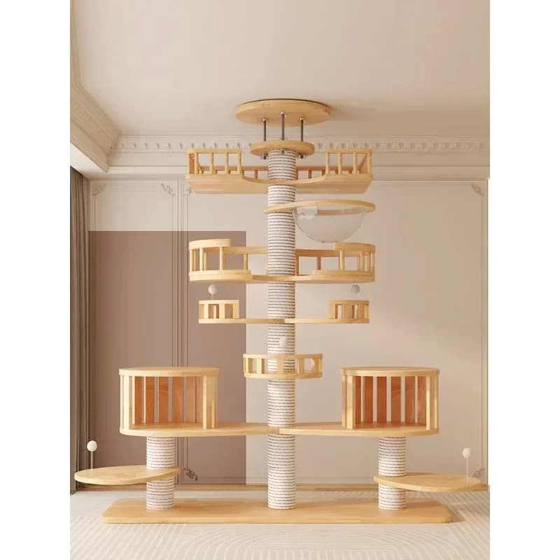 Grande palo multifunzionale in sisal per gatti, albero per gatti, torre, tiragraffi per gatti, castello per gatti, giocattolo da arrampicata per animali domestici