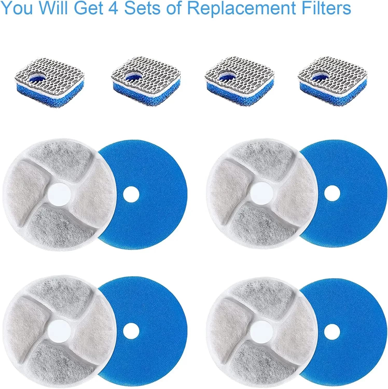 Replacement Activated Carbon Filter For Cat Water Drinking Fountain Replaced Filters For Pet Dog Flower Round Fountain Dispenser