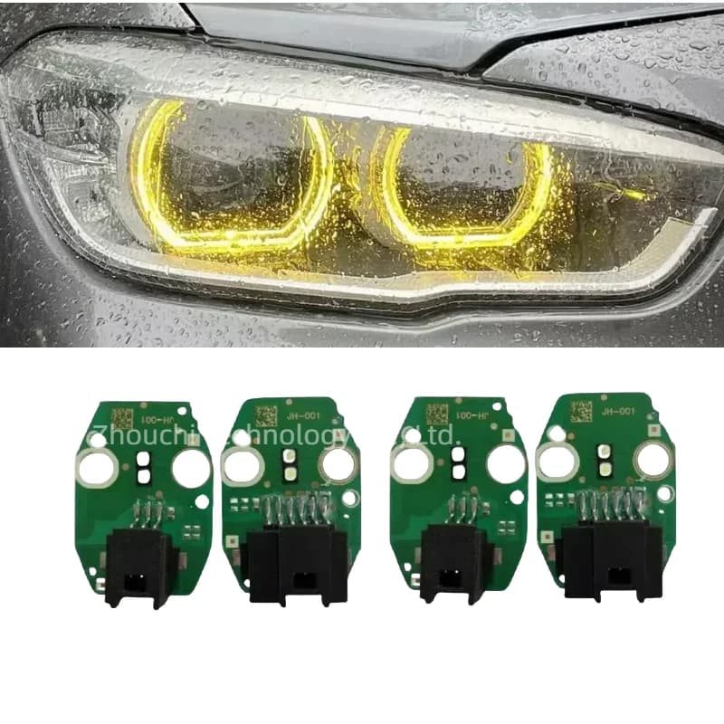 Schede DRL Angel Eyes gialli per il 2016 2017 2018 BMW 1 serie F20 F21 LCI LED faro luce di marcia diurna 63117428425
