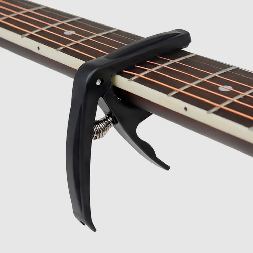 2 pz. Capotasto per Chitarra e Ukulele in ABS, Accessori per Chitarre Classiche, Elettriche e Acustiche, Capotasto Durevole con Molla a Tensione Variabile per Chitarre Folk