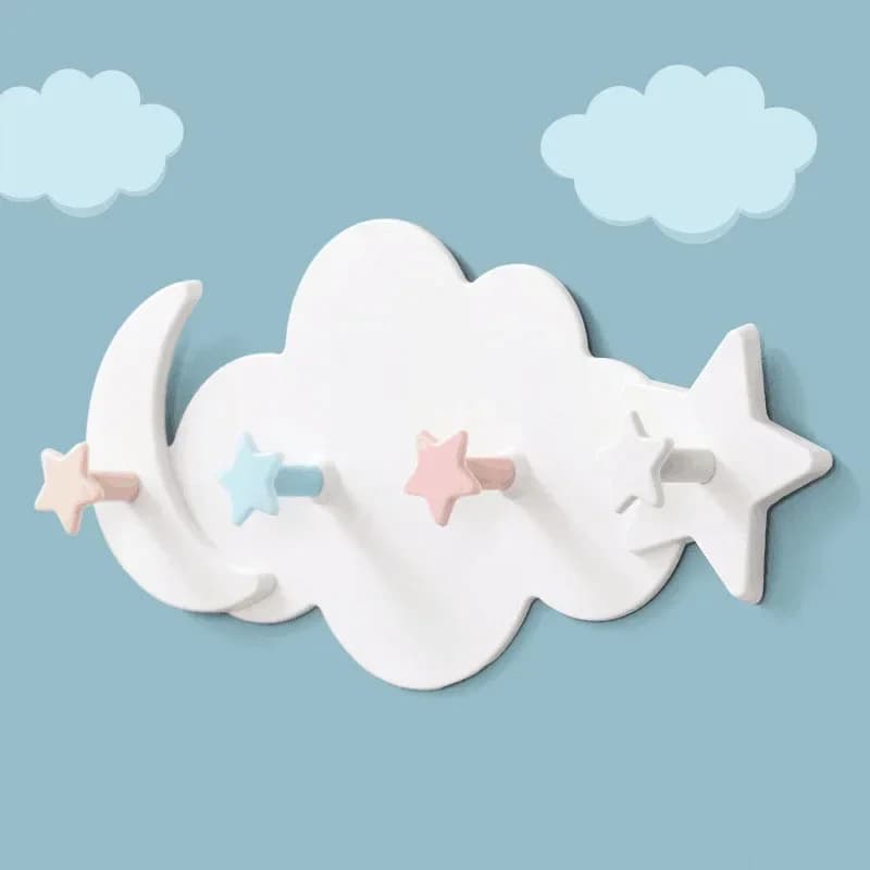 Creativo piccolo fresco nuvola luna traceless gancio a parete soggiorno portachiavi portaoggetti in plastica gancio portasciugamani da bagno