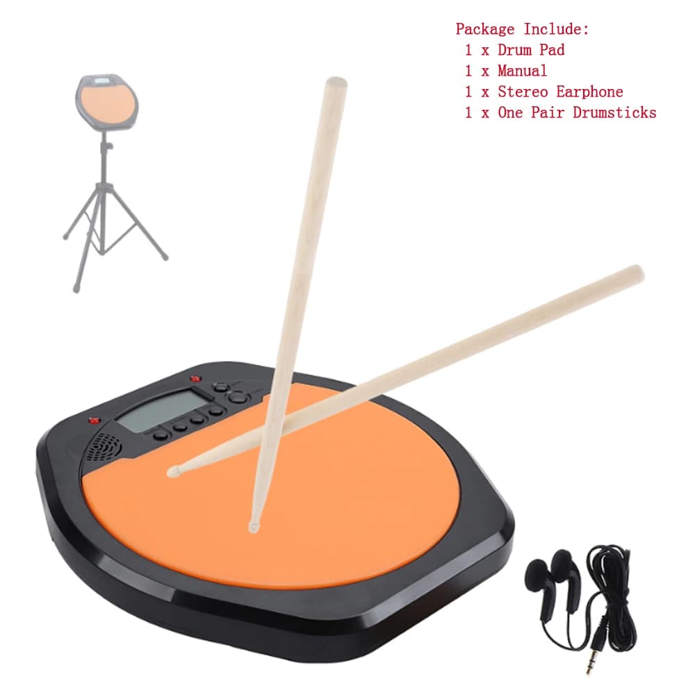 Metronomo di pratica di addestramento del Drum Pad elettrico digitale da 8 pollici con due bacchette in legno di acero