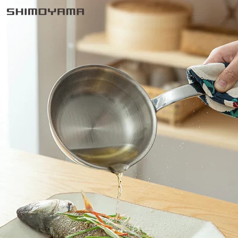 SHIMOYAMA 12cm Anti-adhesive Egg Pail, for Omelette and Breakfasts, Stainless Steel, Small Kitchen Pail