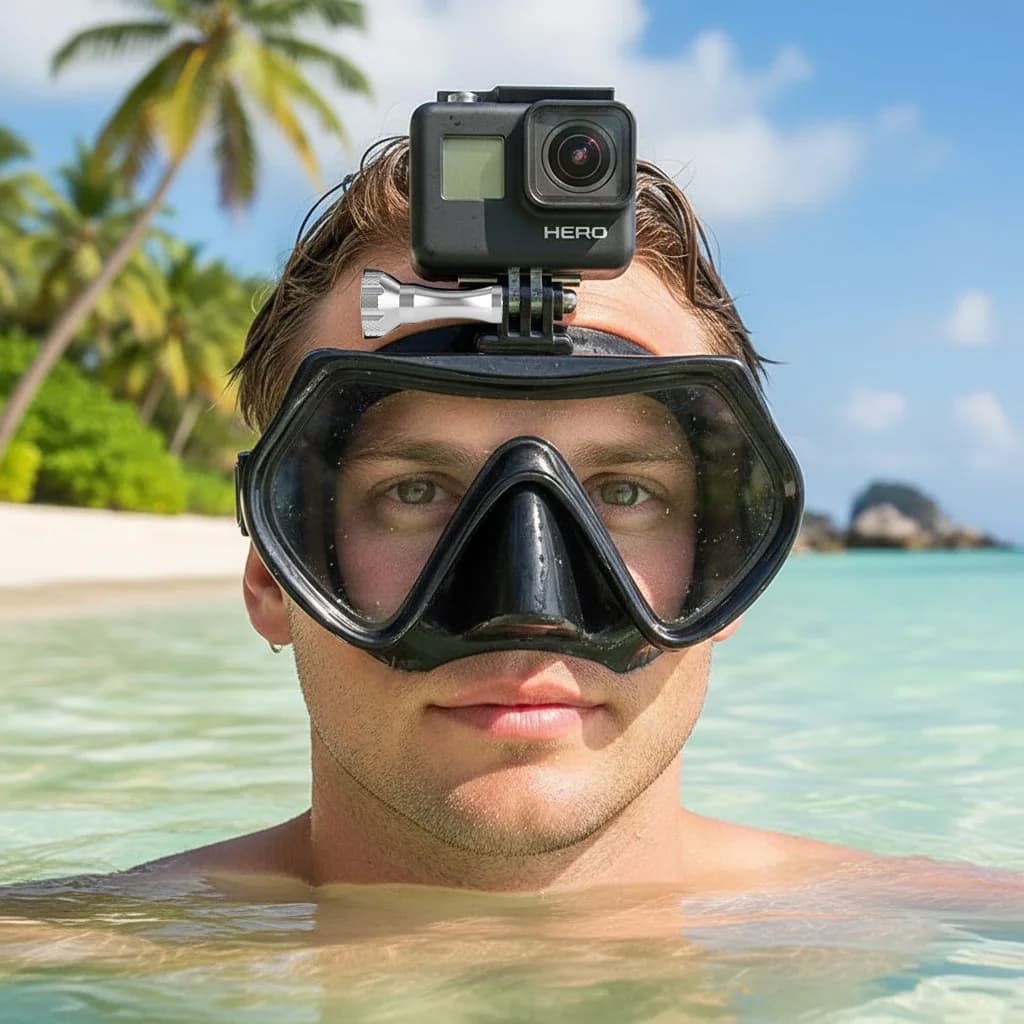 Underwater mask for all GoPro Hero cameras, with anti-fog spray, HD, for scuba diving, snorkeling, apnea