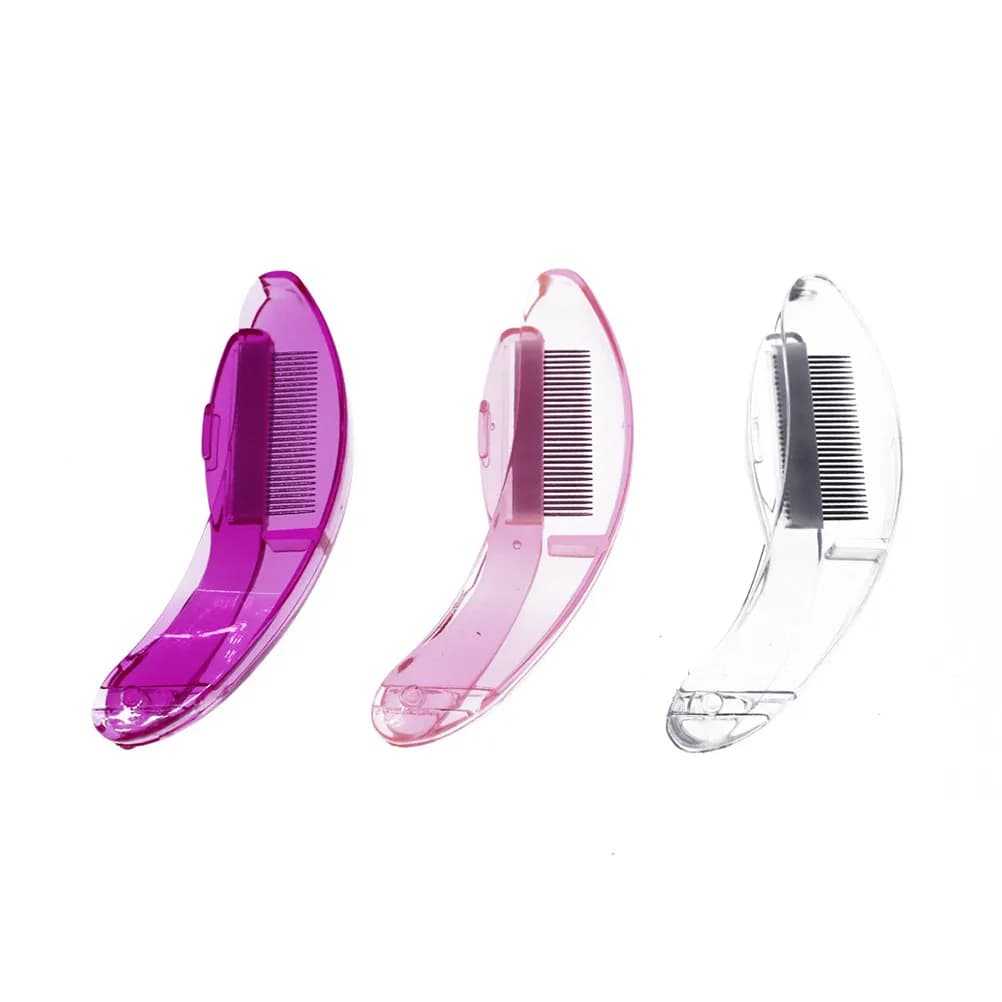 Pettine per Ciglia in Acciaio Inossidabile, Design Pieghevole, Separatore per Ciglia con Denti in Metallo, Manico in Plastica, Strumento Portatile per Trucco e Applicazione Mascara