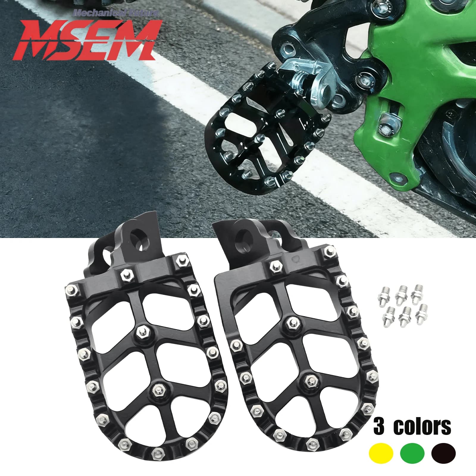 Footrest Footpegs Foot Pegs Rests Pedal Plate For Kawasaki KX 65 80 85 100 112 KX65 KX80 KX85 KX100 KX112