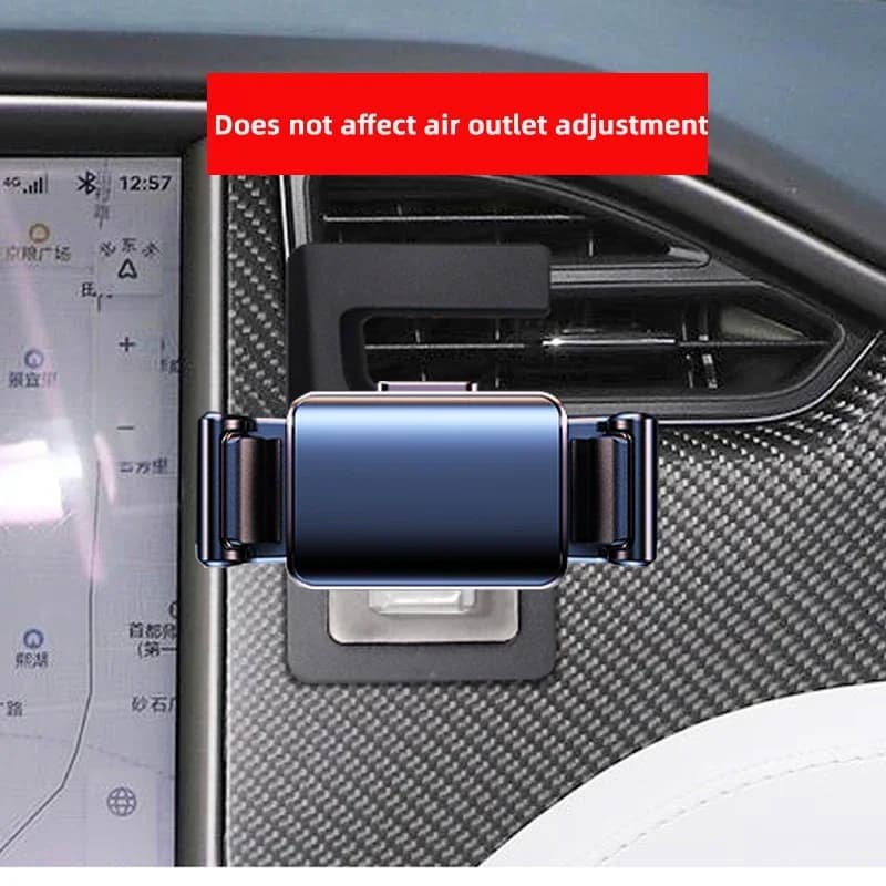 Supporto magnetico e caricabatterie wireless Tesla X/S (2014-21) – 360 ° Nav/Chg a mani libere, regolabile, antiscivolo | Purificazione dell'aria senza segnale