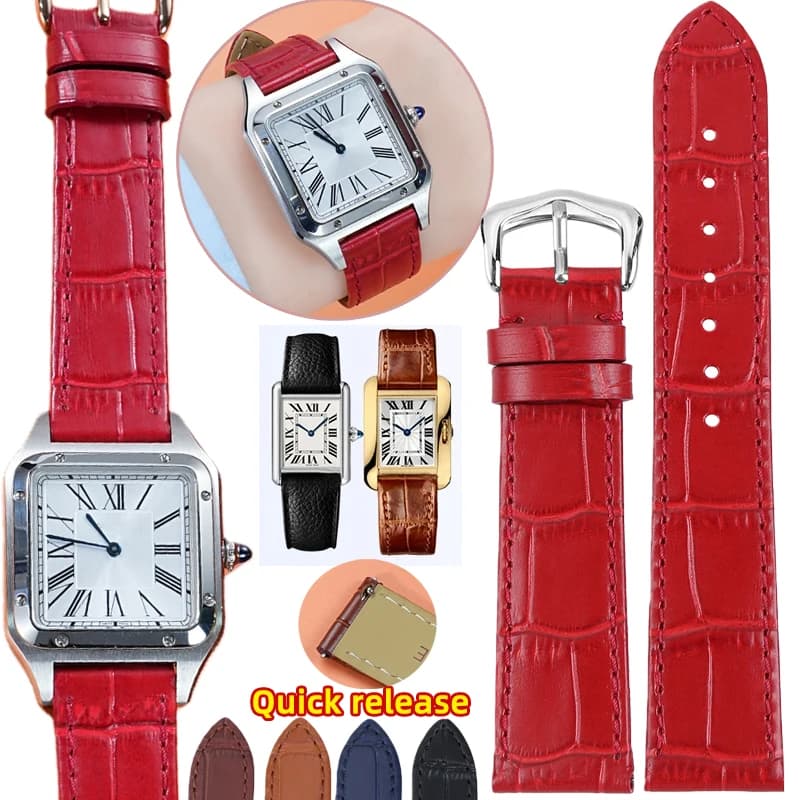 Per CARTIE Tank Solo London Santos Dumont cinturino sottile uomo donna 15 17 18 20mm pelle di vacchetta accessori per orologi cinturino da polso
