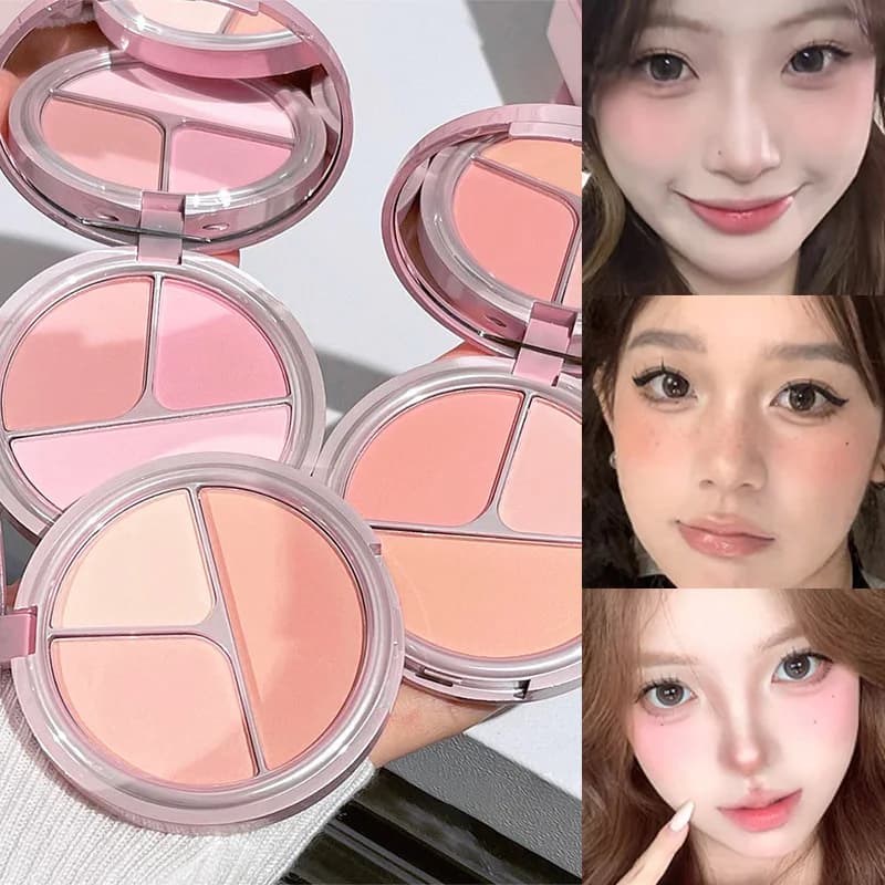 Palette Blush Tre Colori Little Bear Knight: Trucco, Contouring, Illuminante, Blush Multiuso Opaco per il Viso