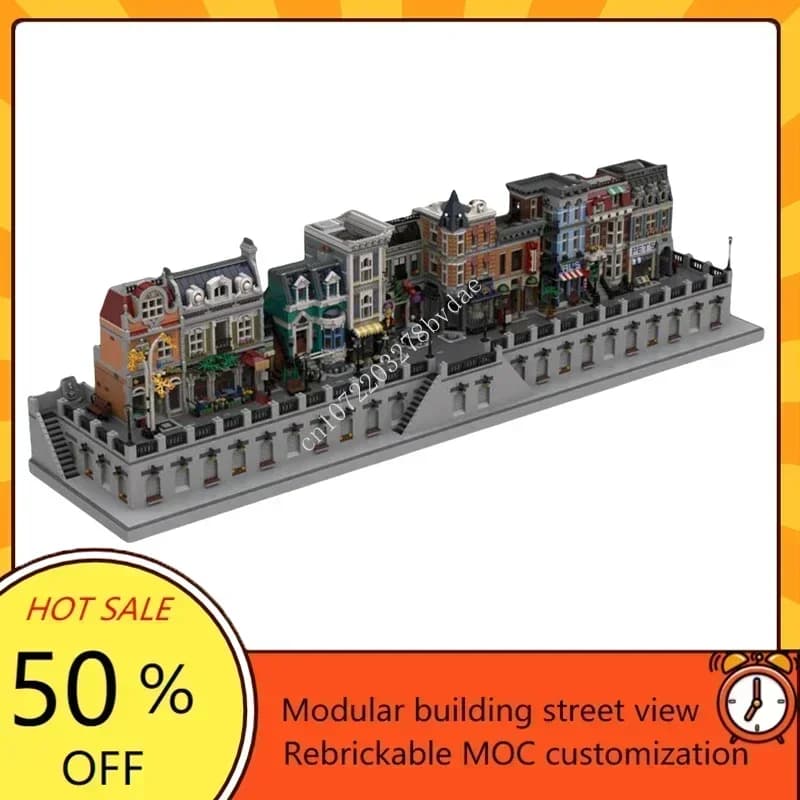 Passa parigina modulare MOC Vista stradale creativa Modello Puzzle personalizzati Architettura Educazione fai da te Modello di assemblaggio Giocattoli Regali