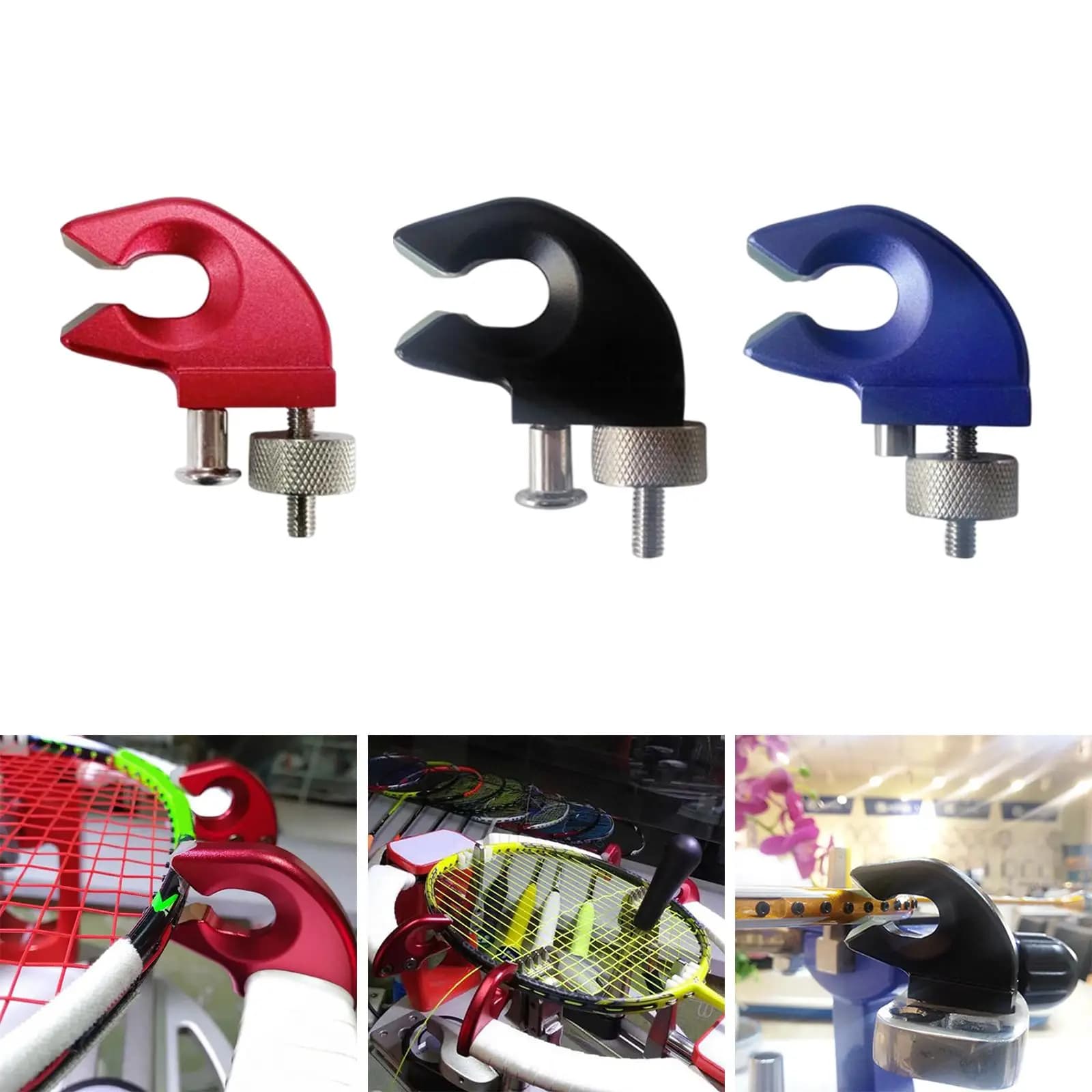 Practical clip to match badminton, fixing clamp for accessory steering clamp, tool extractor for tennis rack design