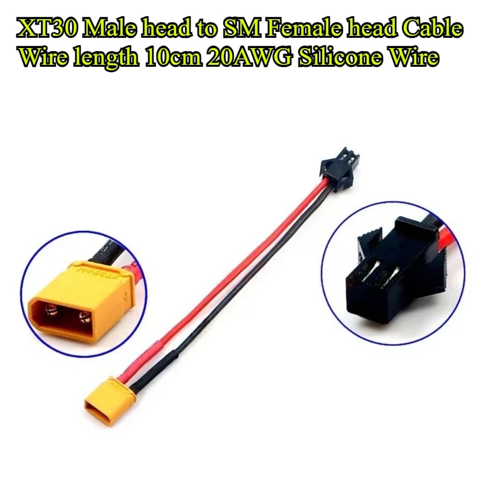 5 Pezzi/Lotto Cavo Adattatore Batteria RC 10cm da XT30 a SM 2P Connettore Maschio/Femmina, Cavo in Silicone 20AWG per Droni FPV, Aeroplani, Parti Auto