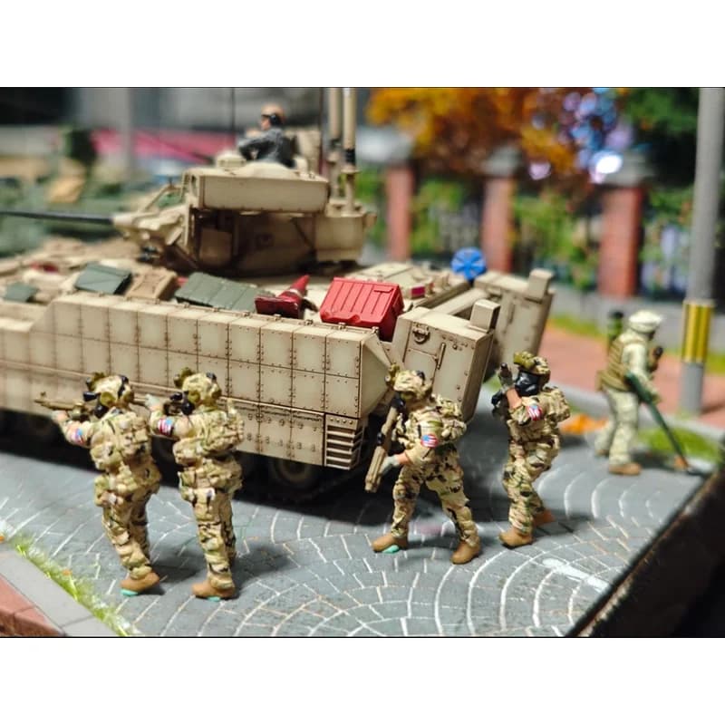 1:72 Modello Dipinto 4 Pezzi Moderni Forze Speciali degli Stati Uniti Difesa Chimica Soldati Action Figure Scena Fai da Te Collezione di Accessori Display