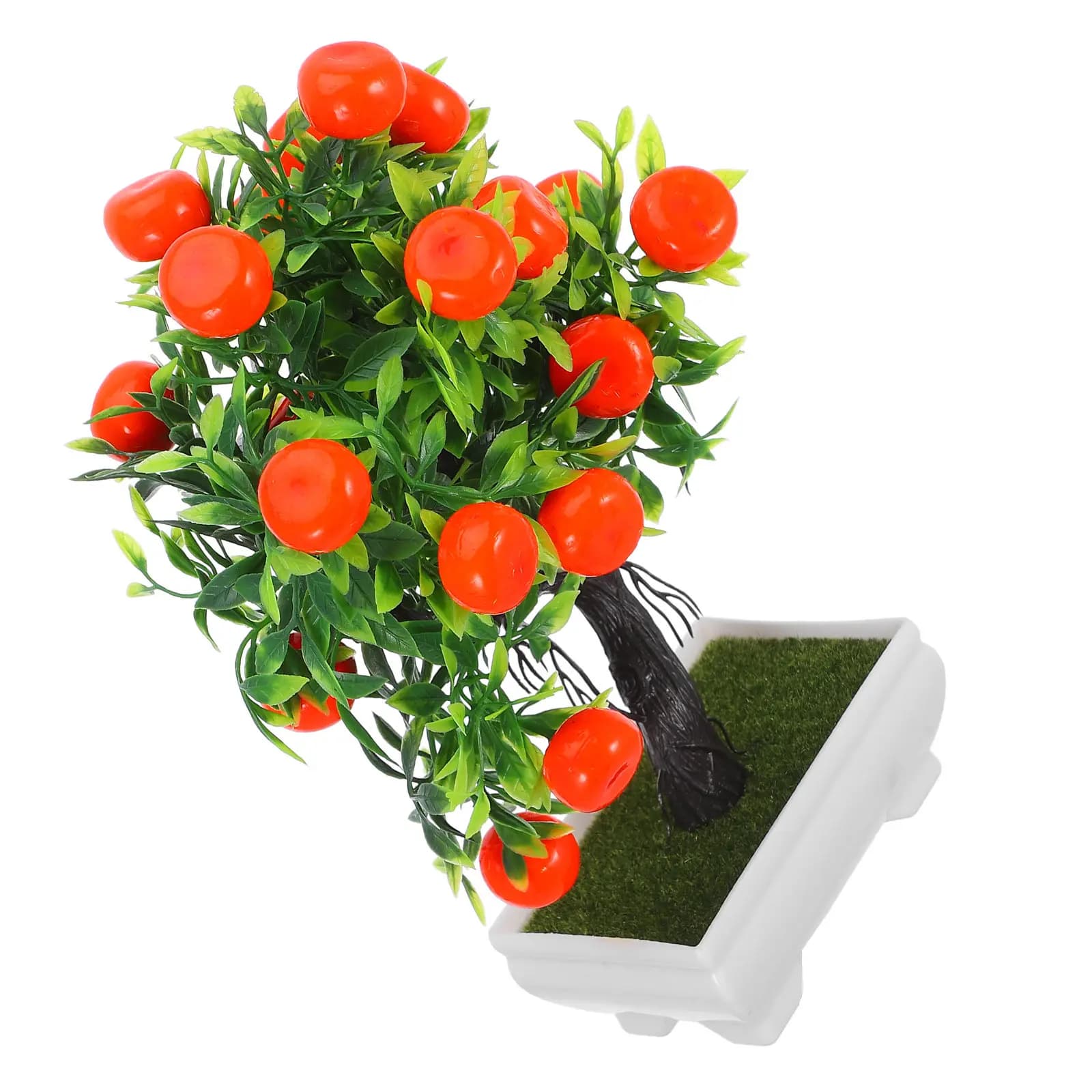 Artificial Simulation Orange Bonsai Tree Plastic Decorative Potted Fake Fruit Plant Indoor Wedding Banquet Decor