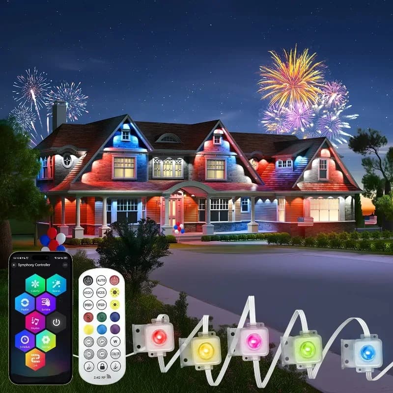 300FT180LEDs Permanente Esterno Gronda Luci A LED Stringa APP Bluetooth Luce Smart Eaves String RGB Luci Decorazioni Esterno