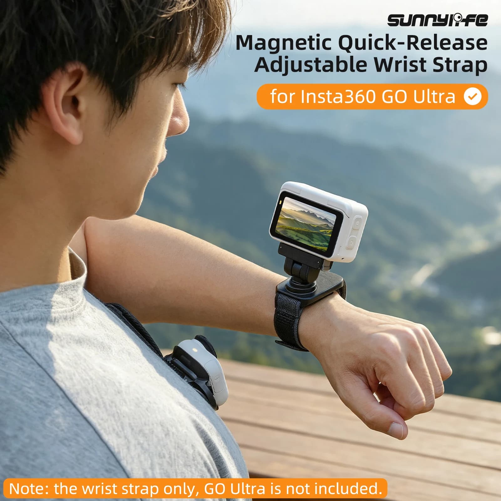 Sunnylife Magnetic Quick Release Strap For Insta360 GO Ultra Adjustable Strap Velcro Strap Accessories